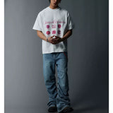 Vintage Loose White Pink Diamond Tee
