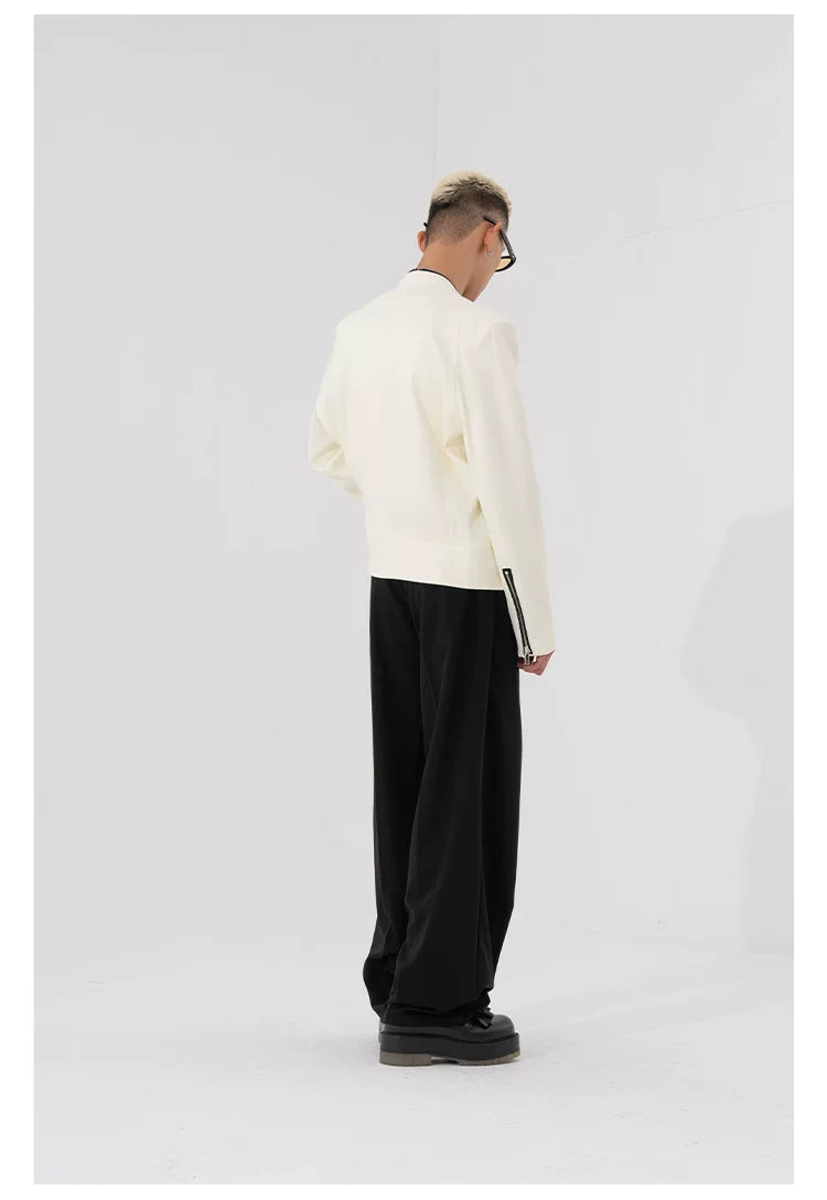 Men's Two-Tone Zip Shoulder Pad Jacket