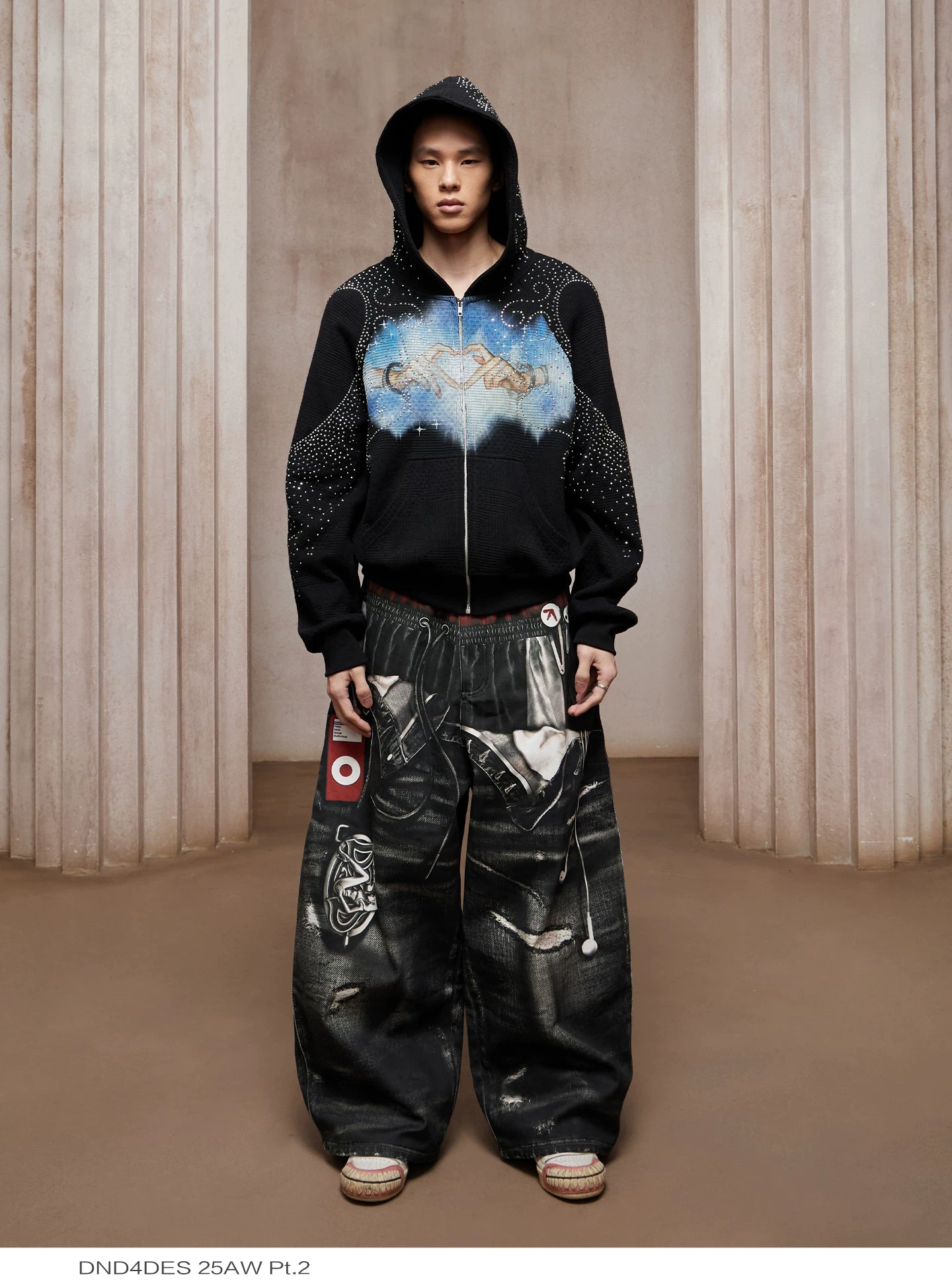 3D Printed Curved Baggy Jeans