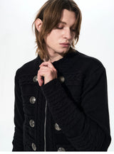 Men's Black Knit Sweater Coat