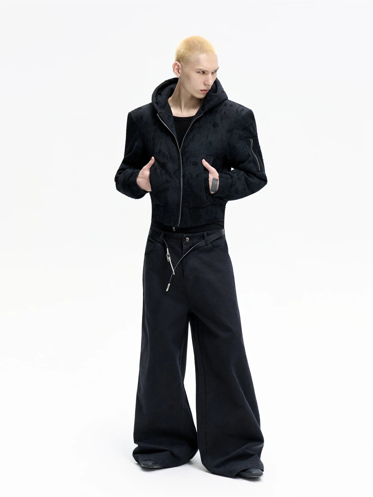 Stone Washed Black Baggy Jeans