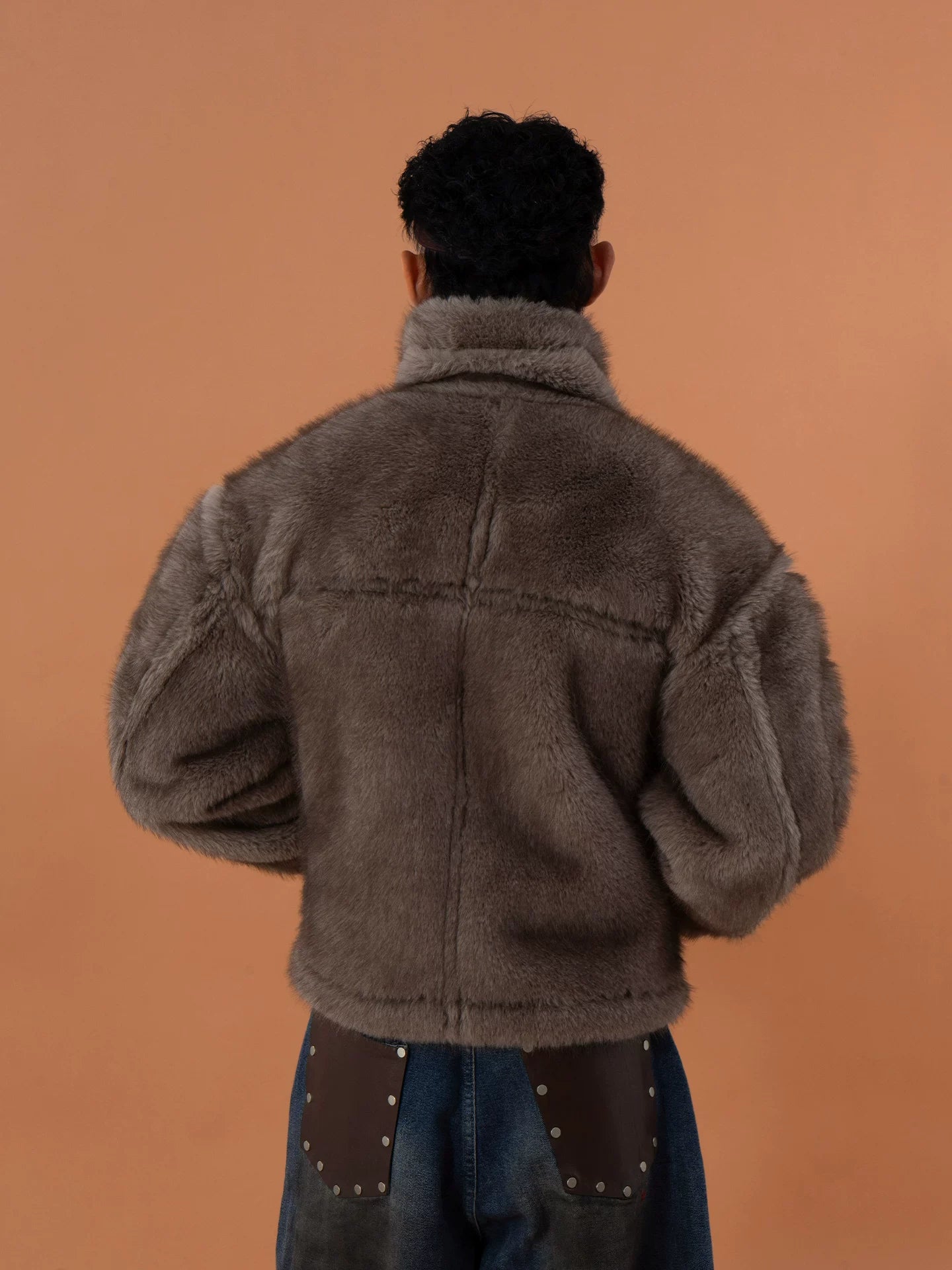 Faux Fur Reversible Men's Bomber Jacket