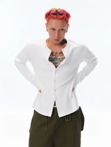 Men's Black & White Long-Sleeve Cooling Cardigan
