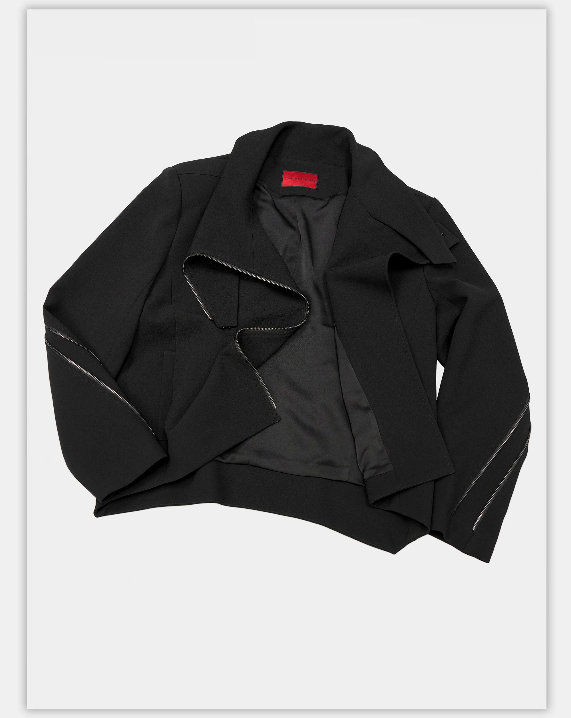 Dark Matte High Collar Zip Jacket