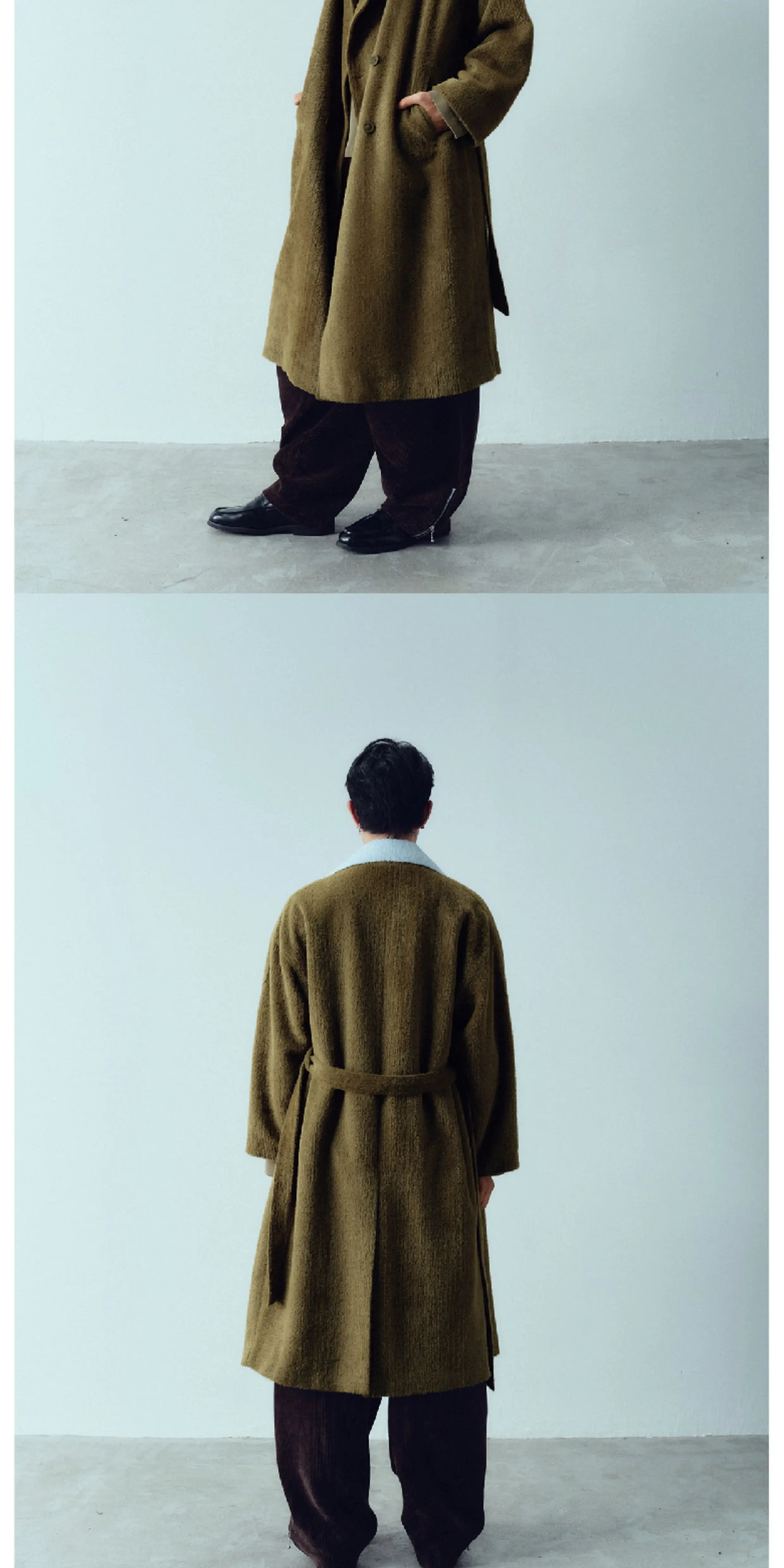 Furry Collar Pajama Style Long Coat