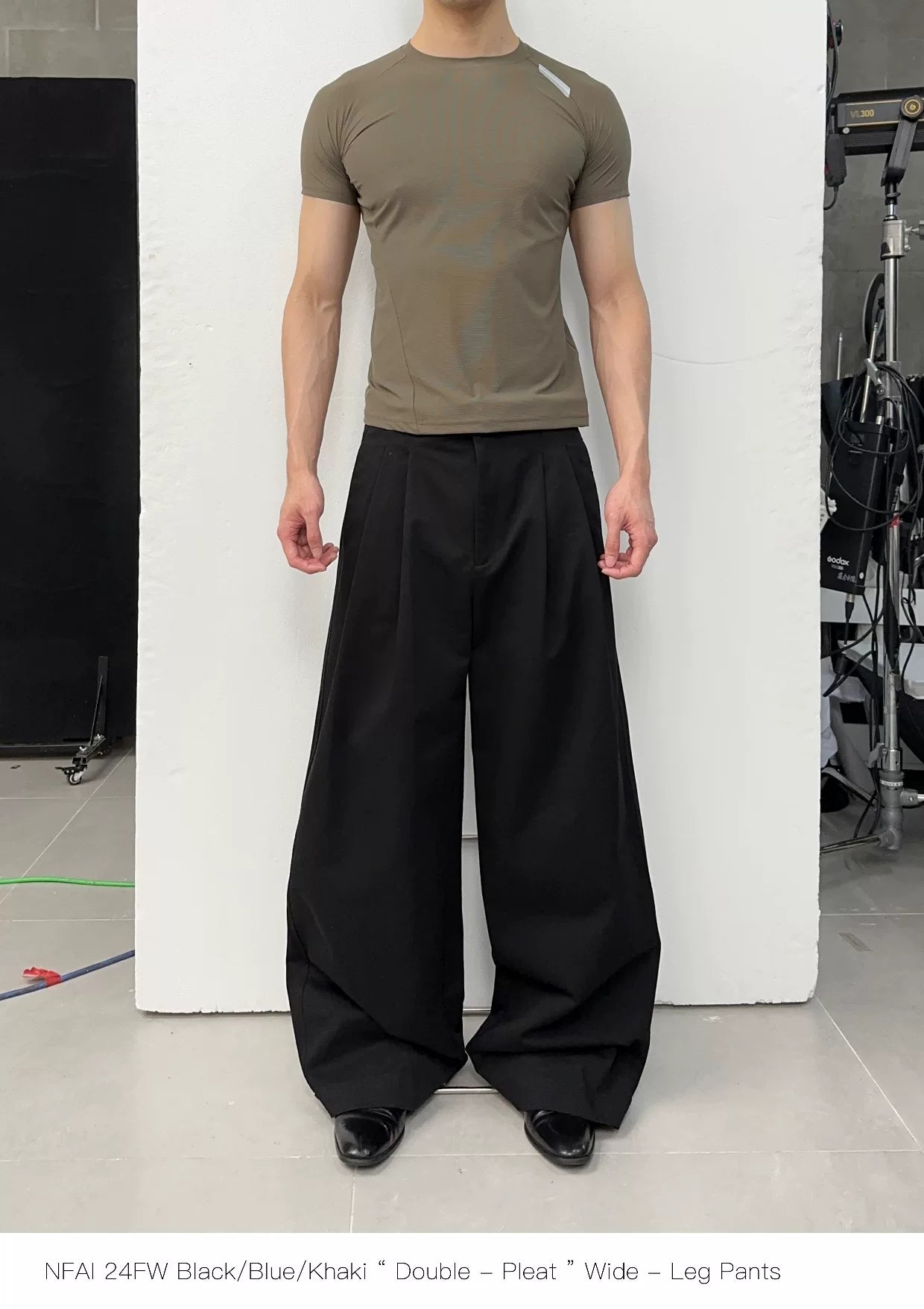 Natural Wash Double Pleated Loose Pants
