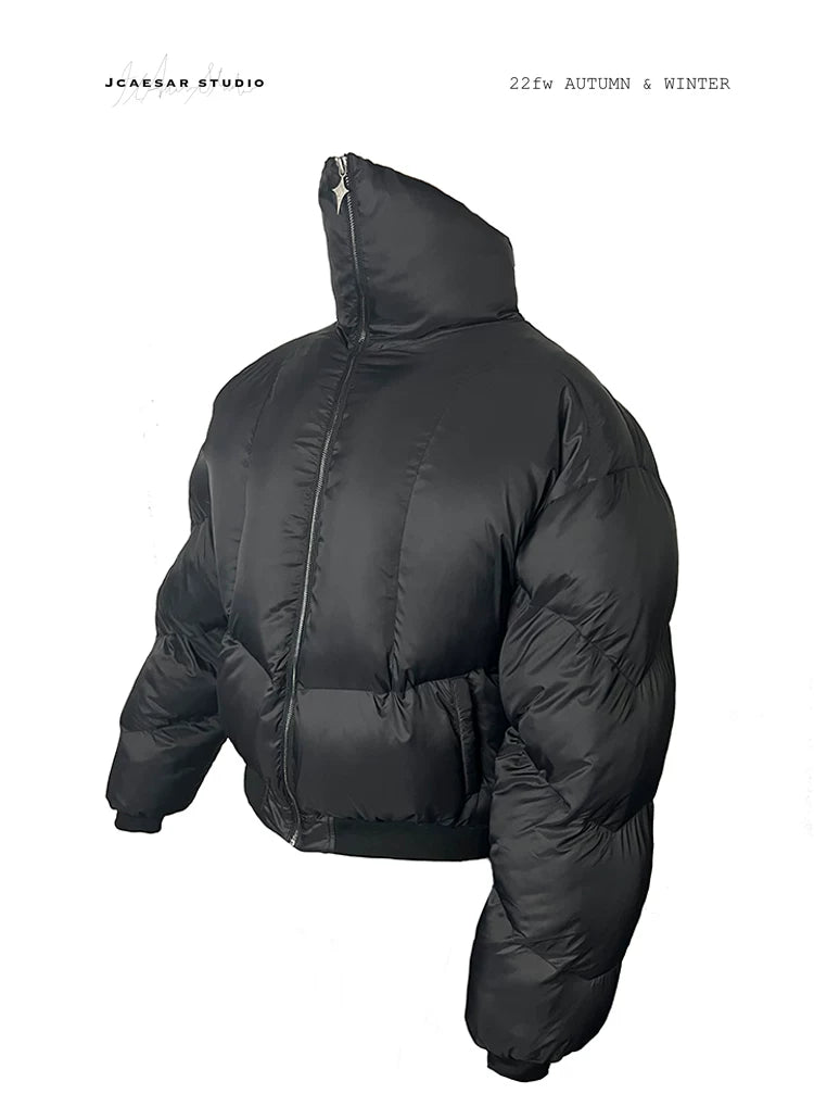 Men's Black Cross Armoured Down Coat