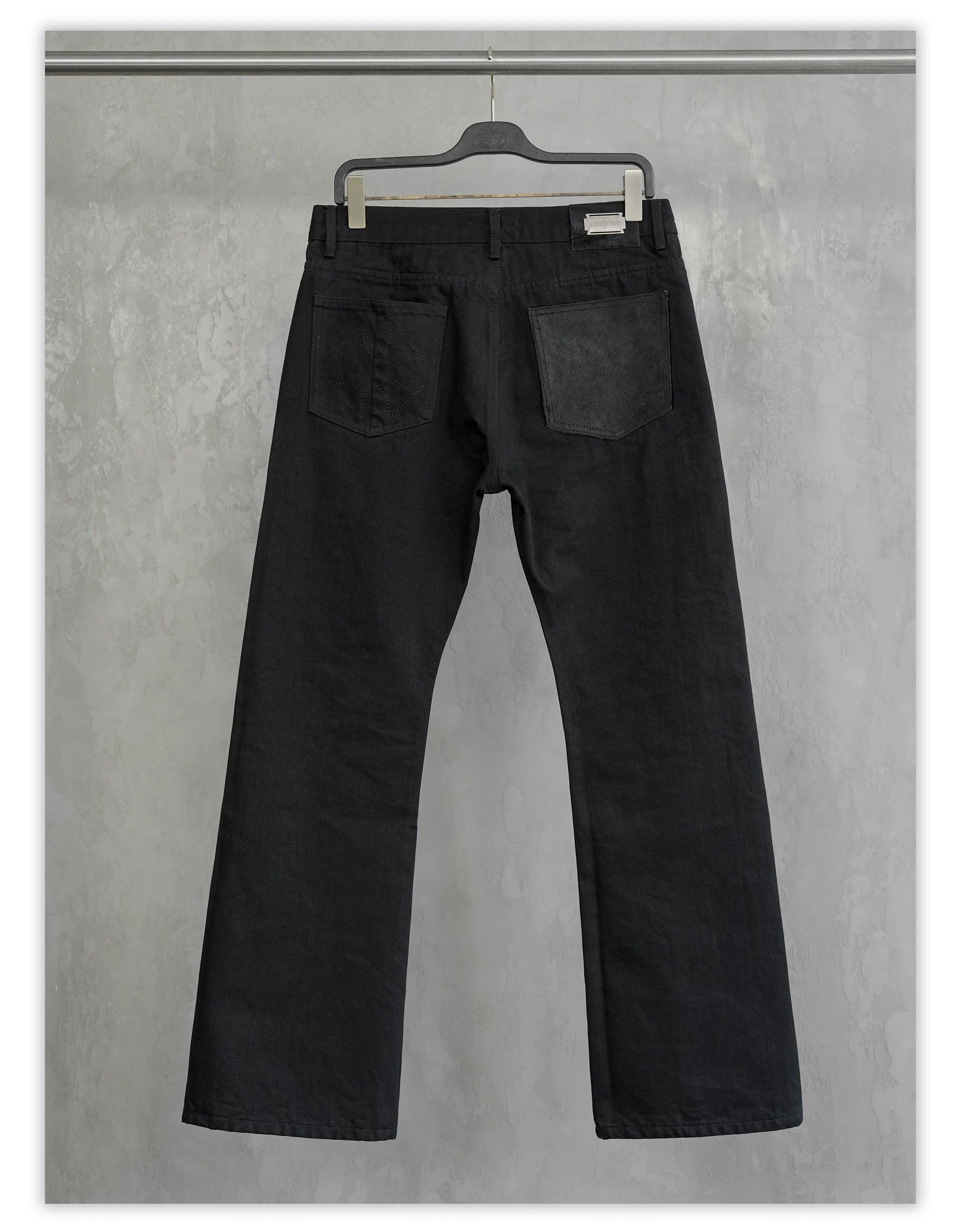 Heavy Black Boot-Cut Jeans