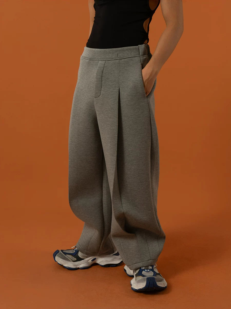 Men's Black Gray Loose Straight Sweatpants