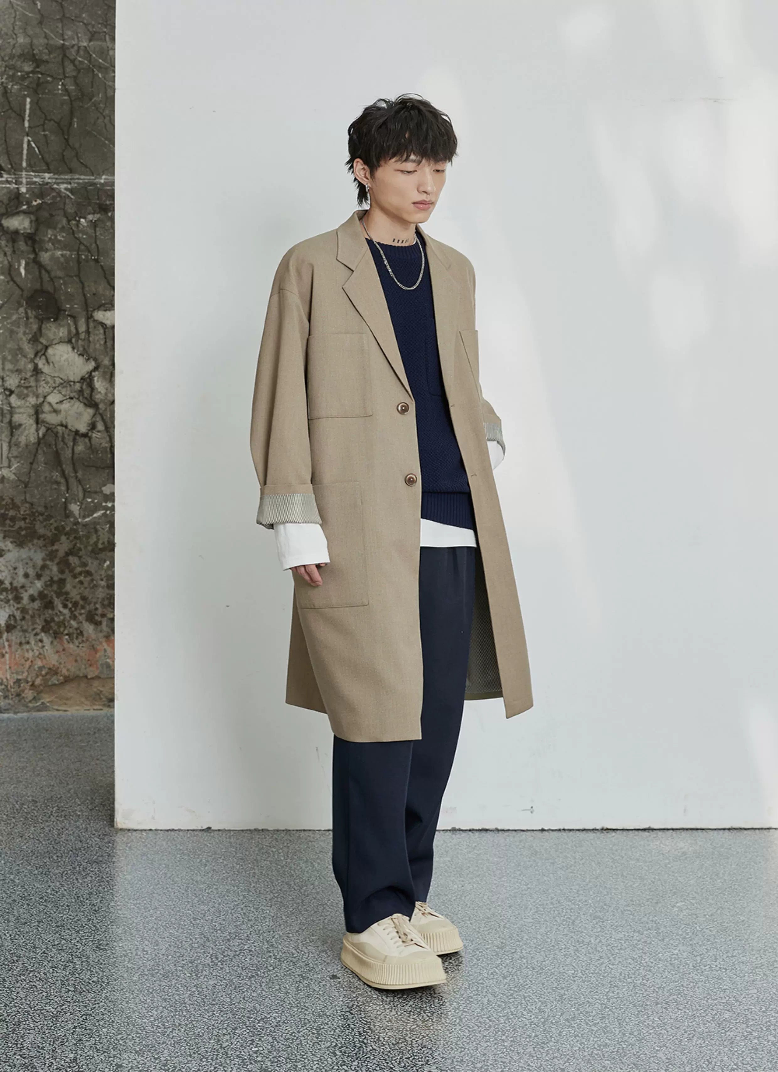 Pleated Wide Leg Suit Pants