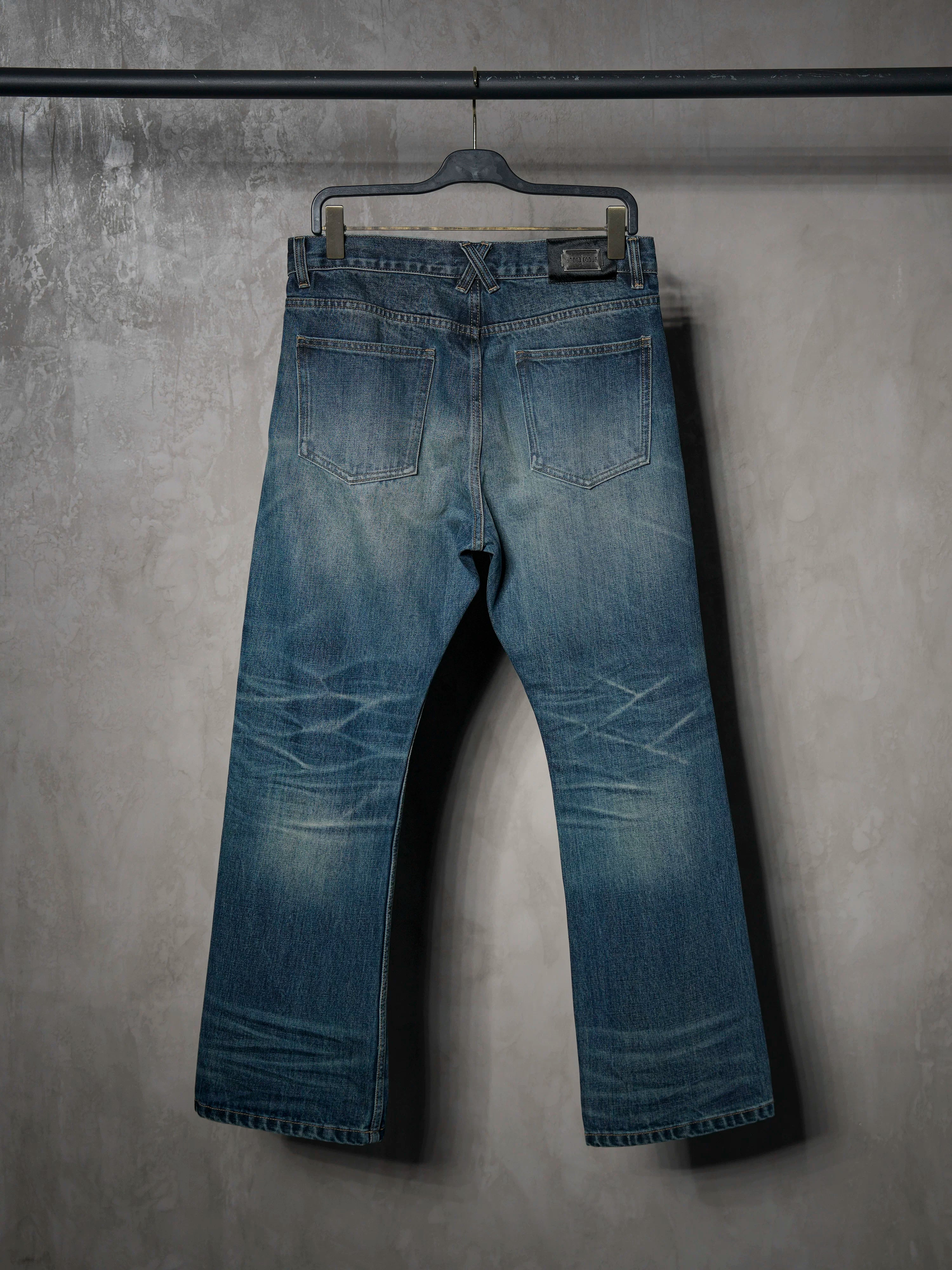 Dark Ice Blue Wash Straight Jeans