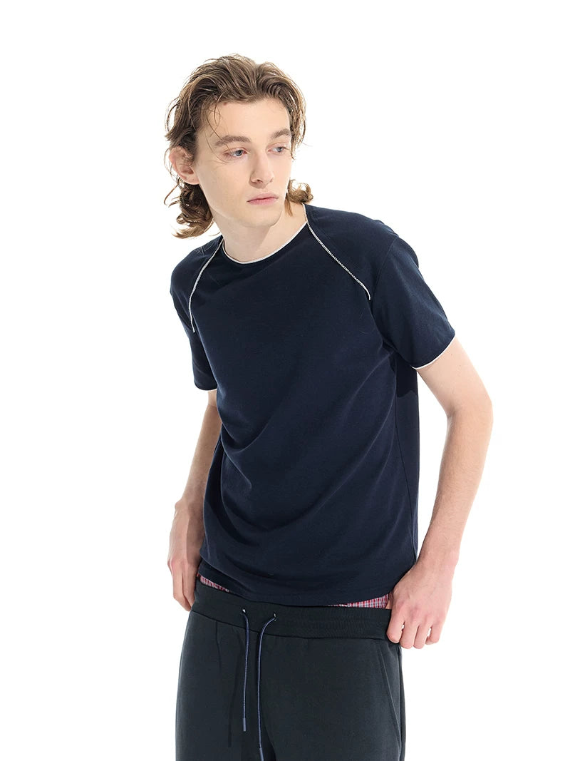 Tri-color Sorona Lace Raglan Slim Tee