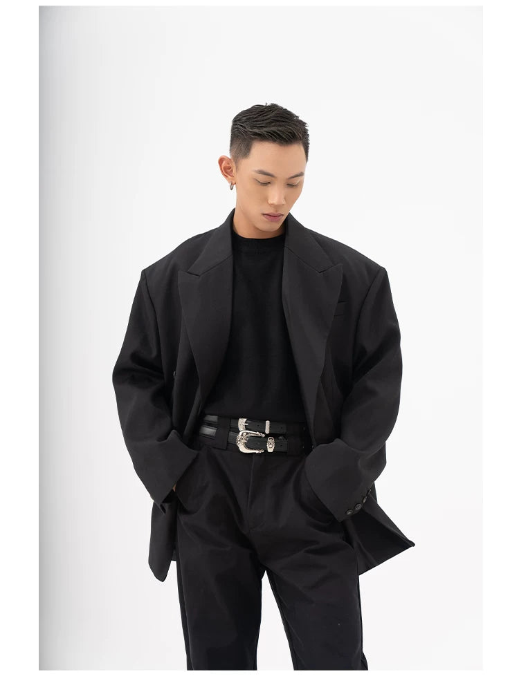 Men's Oversized Dark Apricot Padded Blazer
