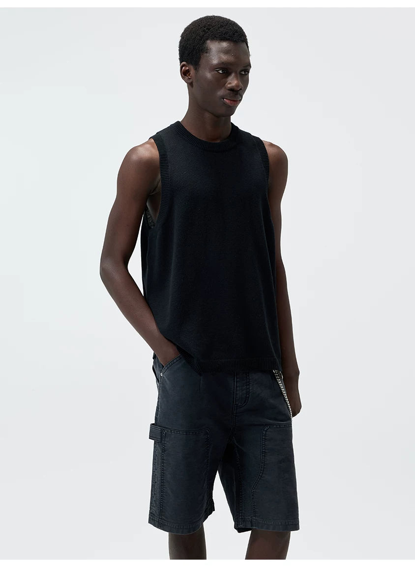 Knit Linen Cotton Blend Tank Top