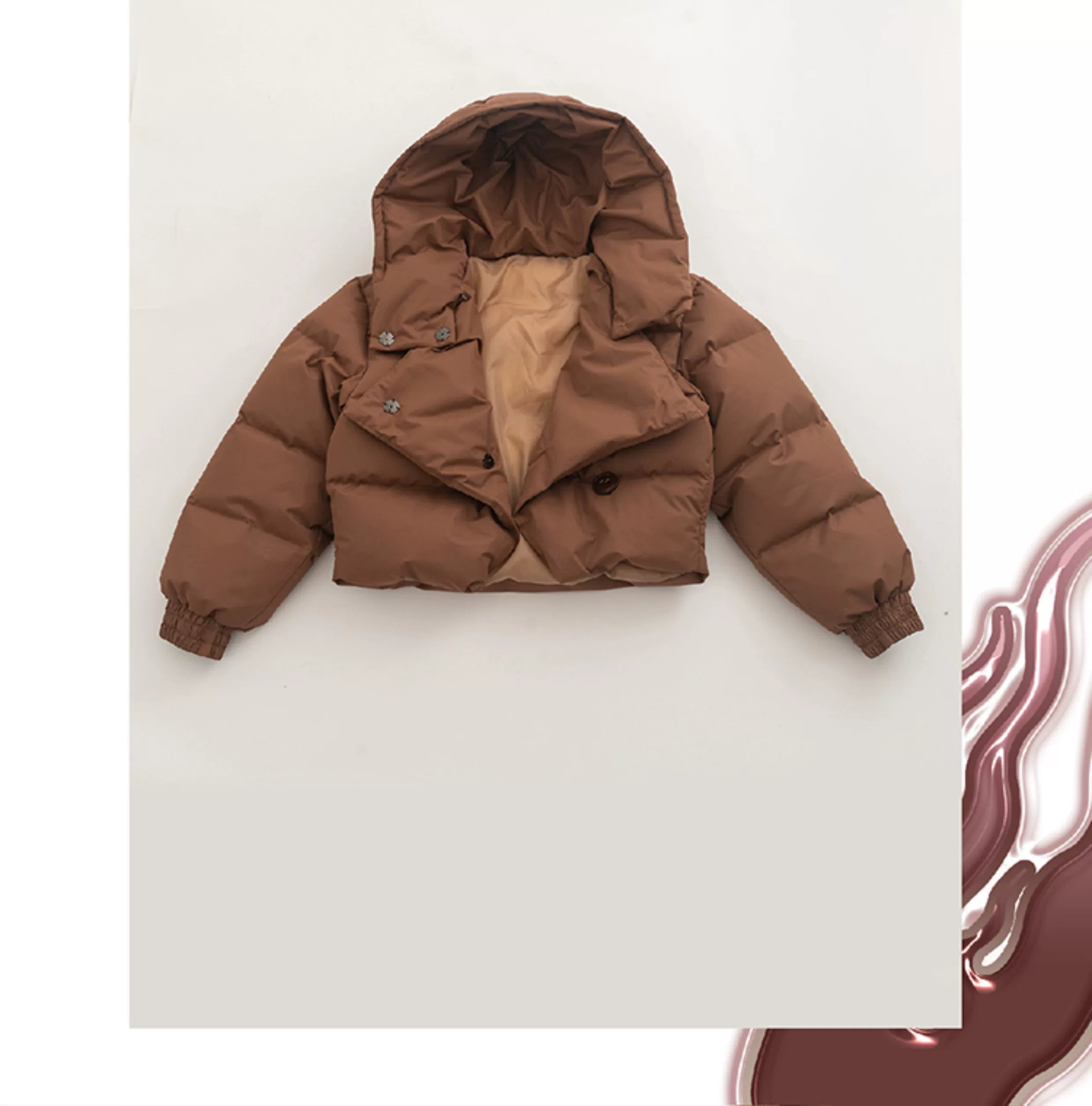 Unisex Y2K Cropped Down Puffer Jacket