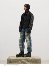 Tiger Sequin Boxy Cropped Denim Jacket