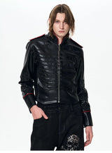Men's Winter Stand Collar PU Jacket