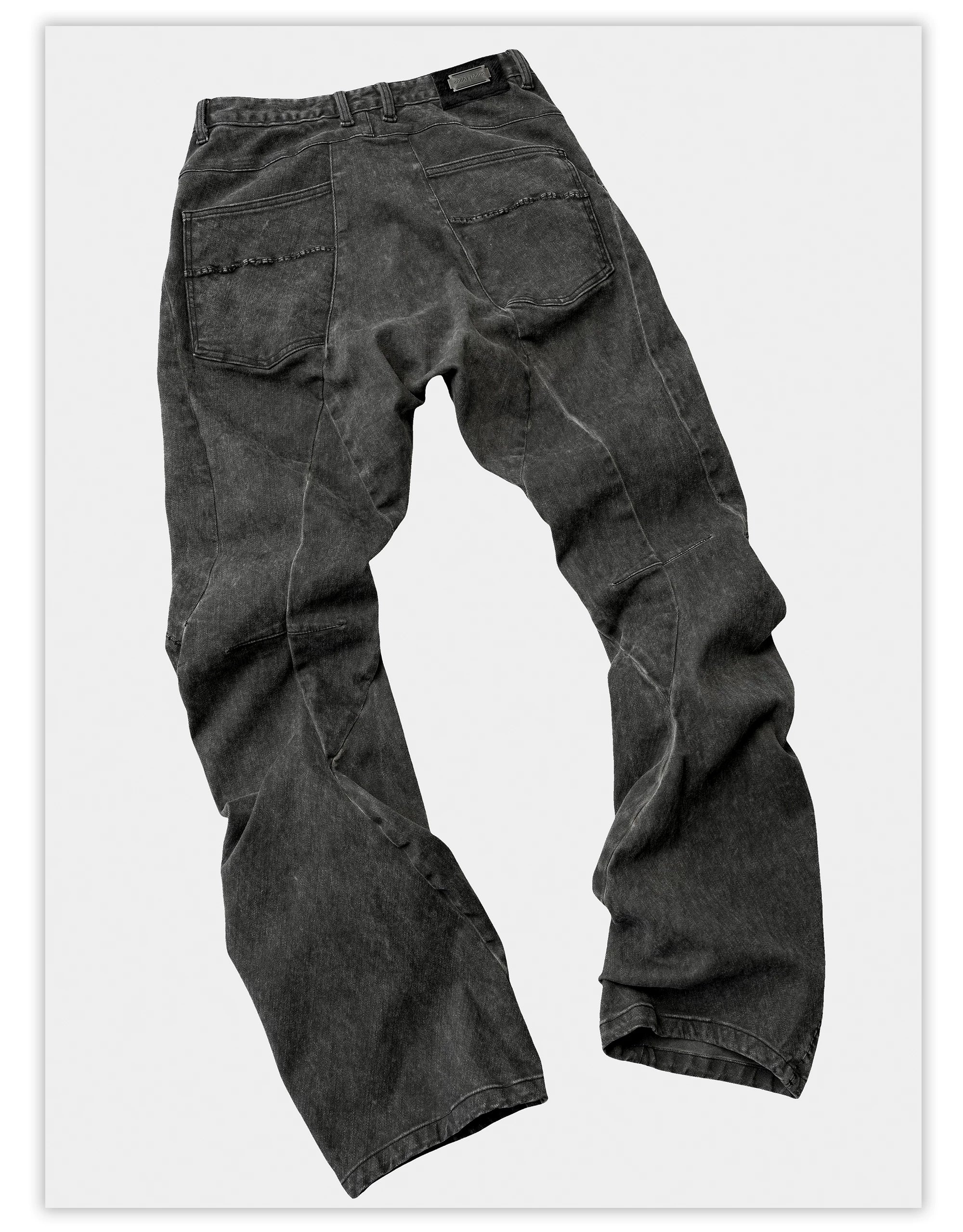 Dark Avant-Garde Deconstructed Stitched Blade Jeans