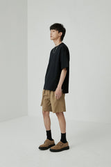 Draped Drawstring Elastic Waist Pleated Shorts