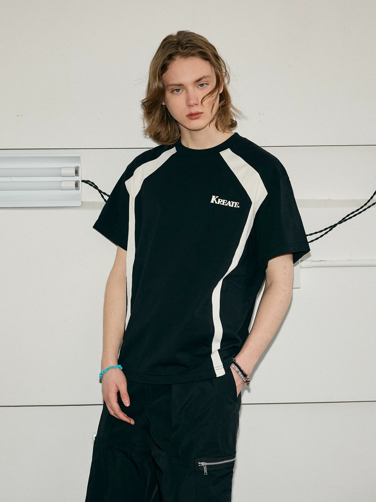 260g Cotton Color Block Couple Tees