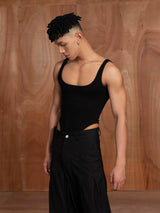 Black Backless Stretchy Shapewear Tank Bodysuits