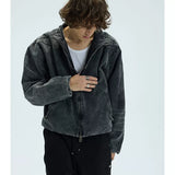 Cropped Loose Red Lined Puffer Coat