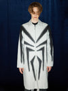 Spider Print Grey Mid-length Coat