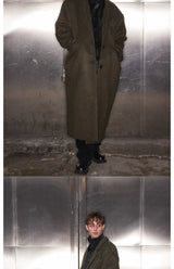British Style Loose Long Wool Coat