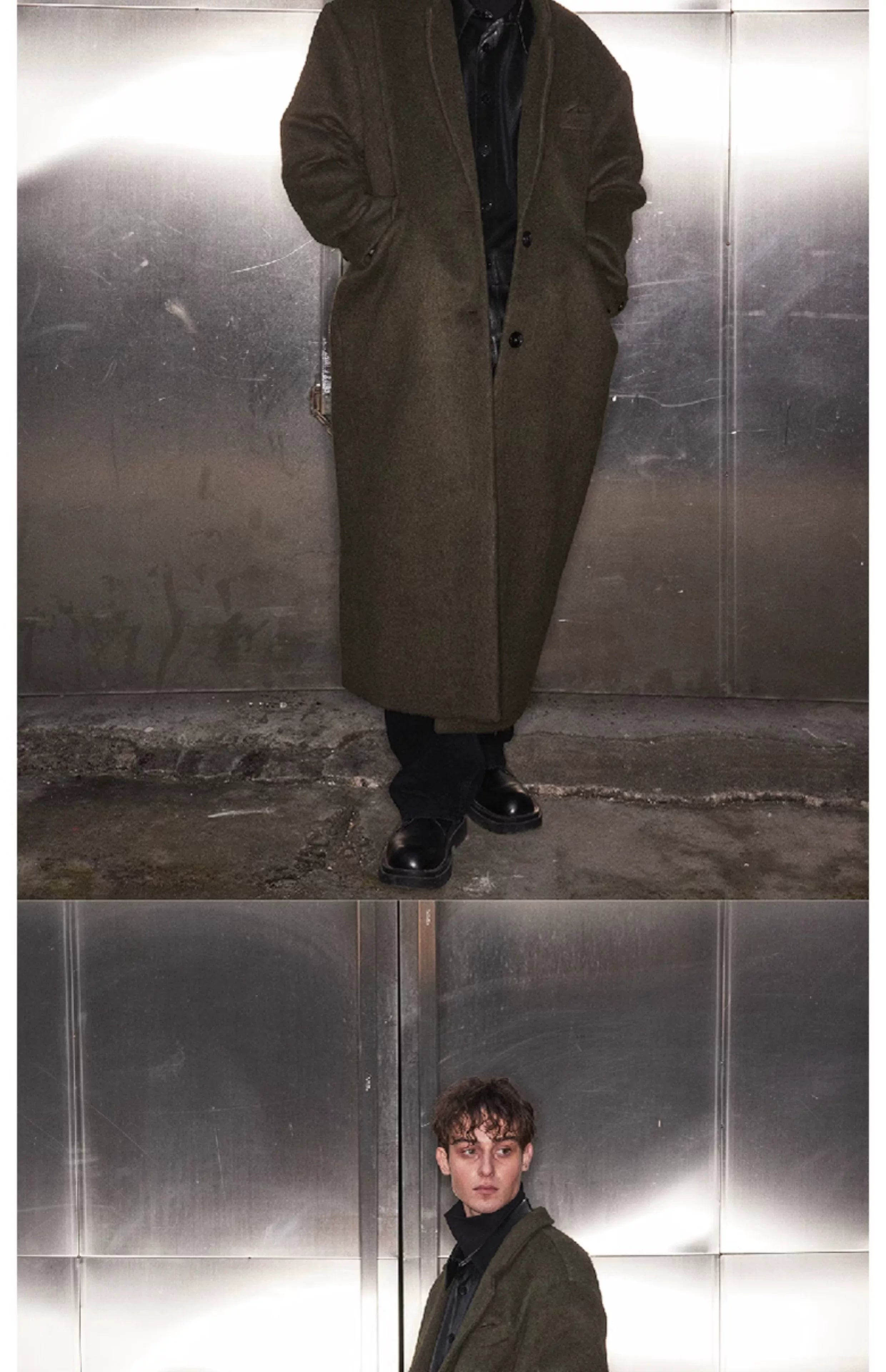 British Style Loose Long Wool Coat