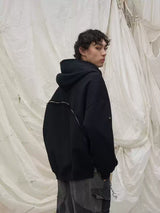 Three-Zipper Detachable Panels Multi-Way Zip Hoodie