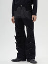 Unisex Deconstructed Black Patchwork Straight Jeans