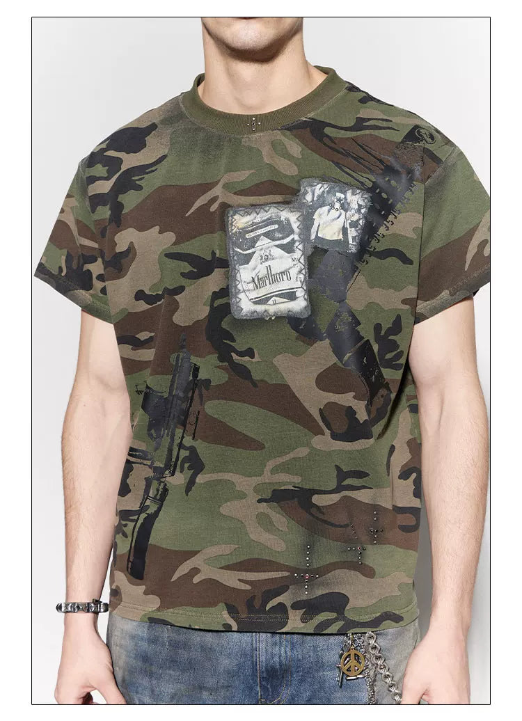 American Camo Cross Gun Tee