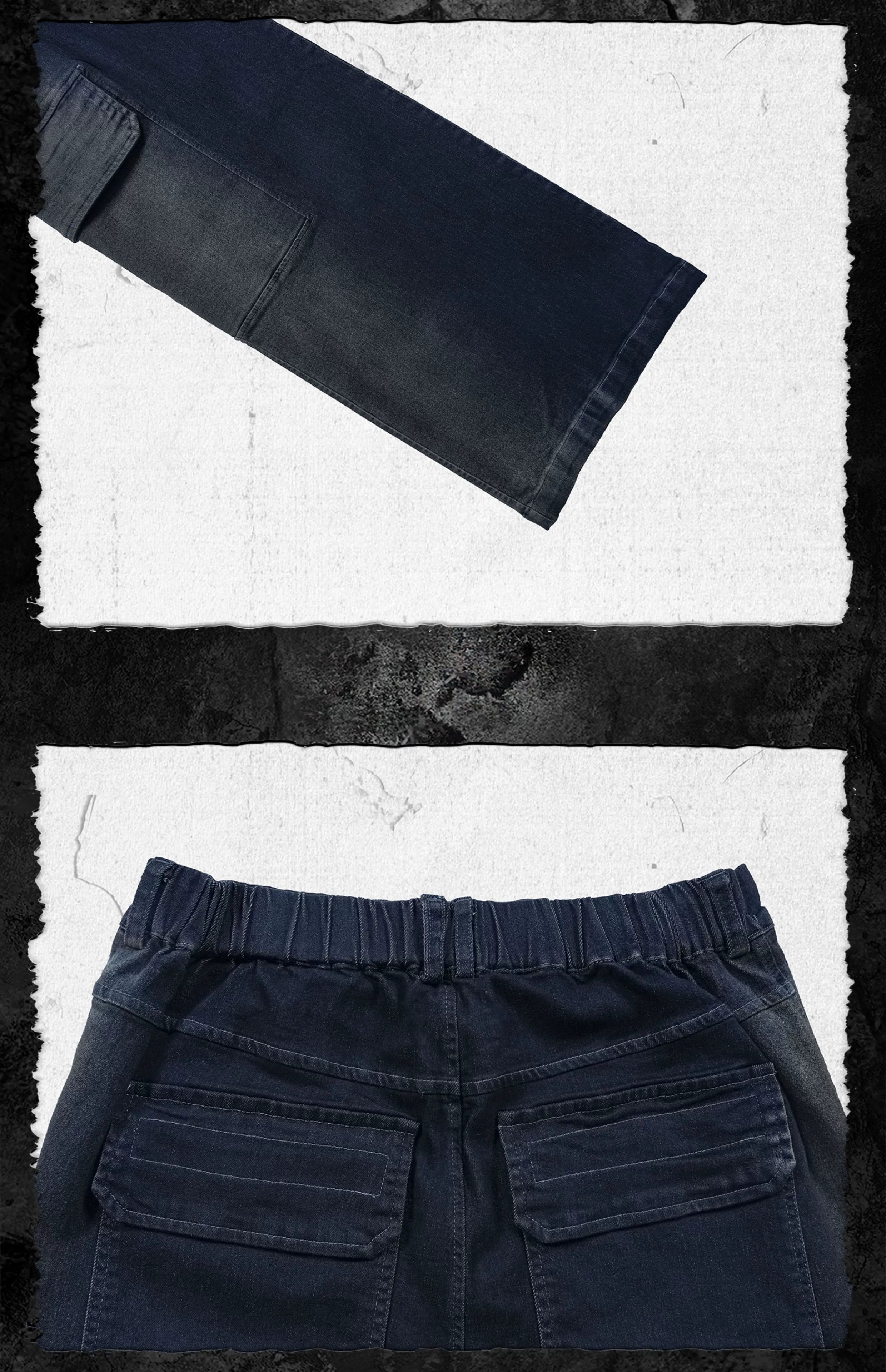 Gradient Blue Distressed Four-Pocket Jeans