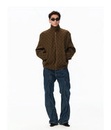 Patchwork Collar Plaid Coat