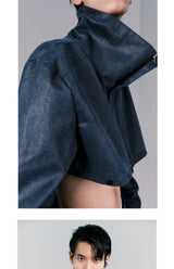 Y2K Cropped Stand Collar Jacket
