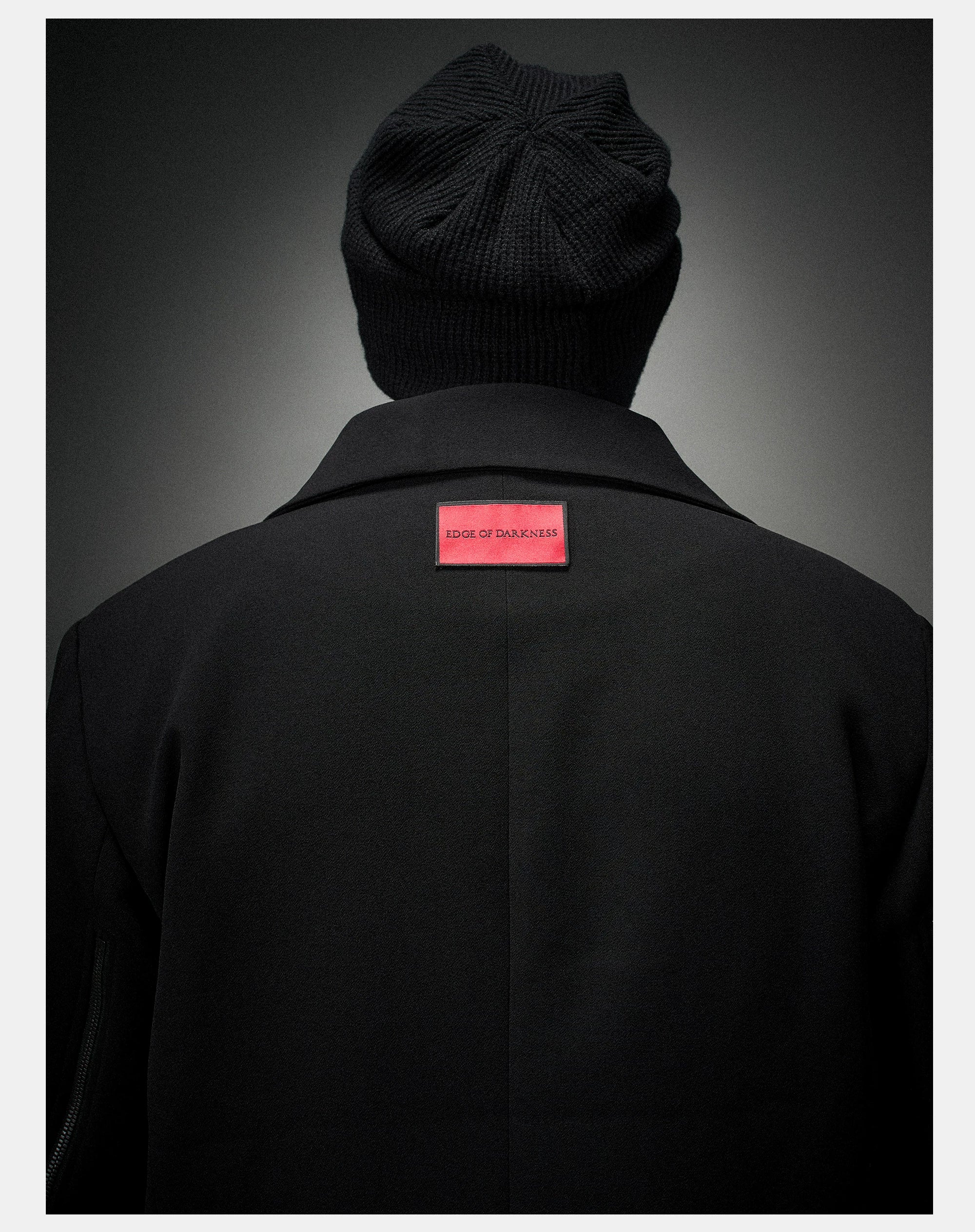 Dark Matte High Collar Zip Jacket
