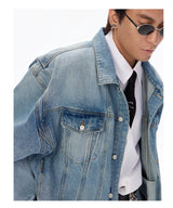 Structured Heavy Wash Denim Jacket
