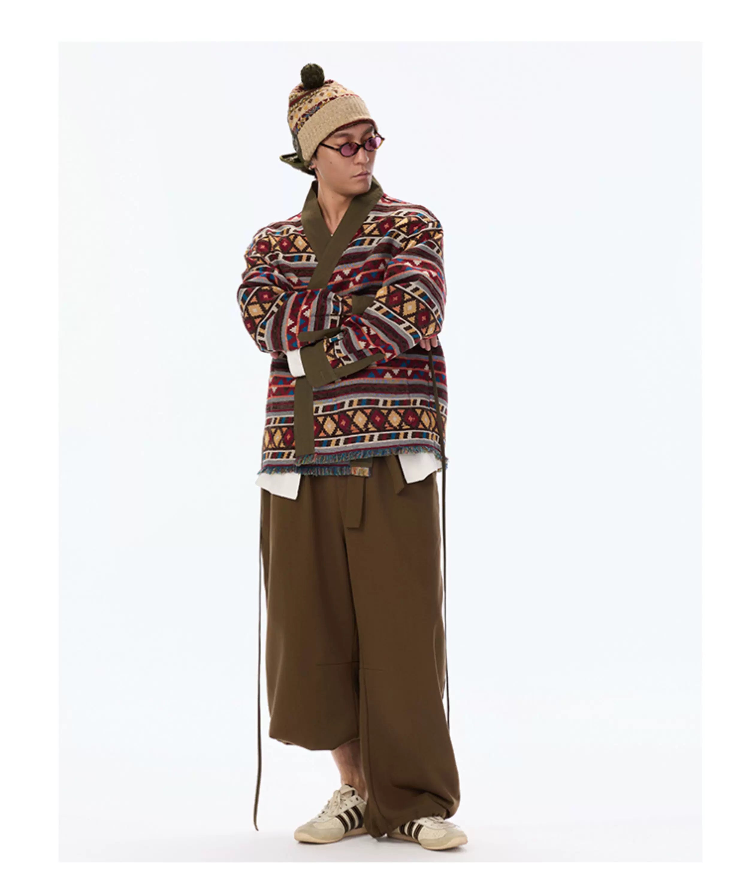 Vintage Jacquard Oversized Kimono Coat