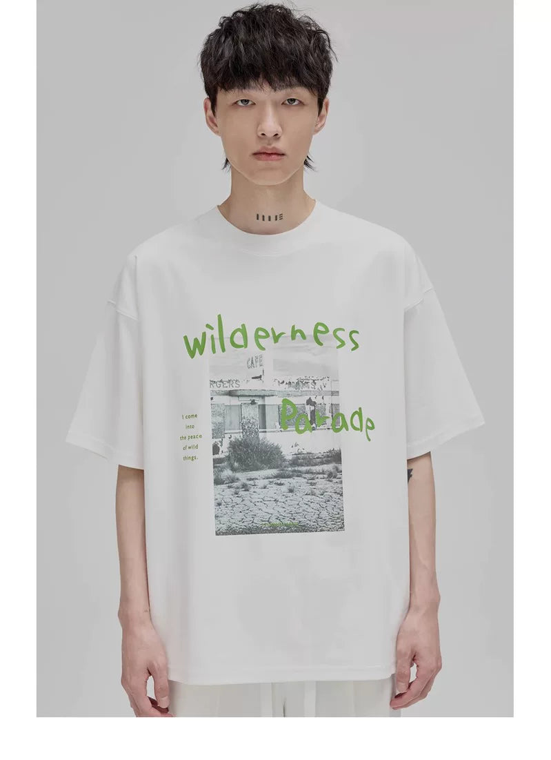 Graffiti Print Double Mercerized Tee