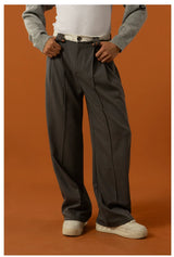 Men's Black-Grey Double Waistband Casual Pants
