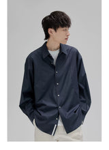 Basic Long Sleeve Cotton Blend Shirt