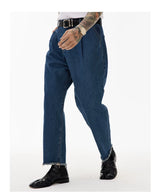 Vintage Distressed Fringed Cropped Skinny Jeans