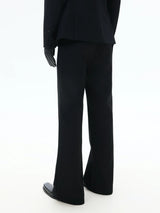 Black Straight Leg Casual Pants