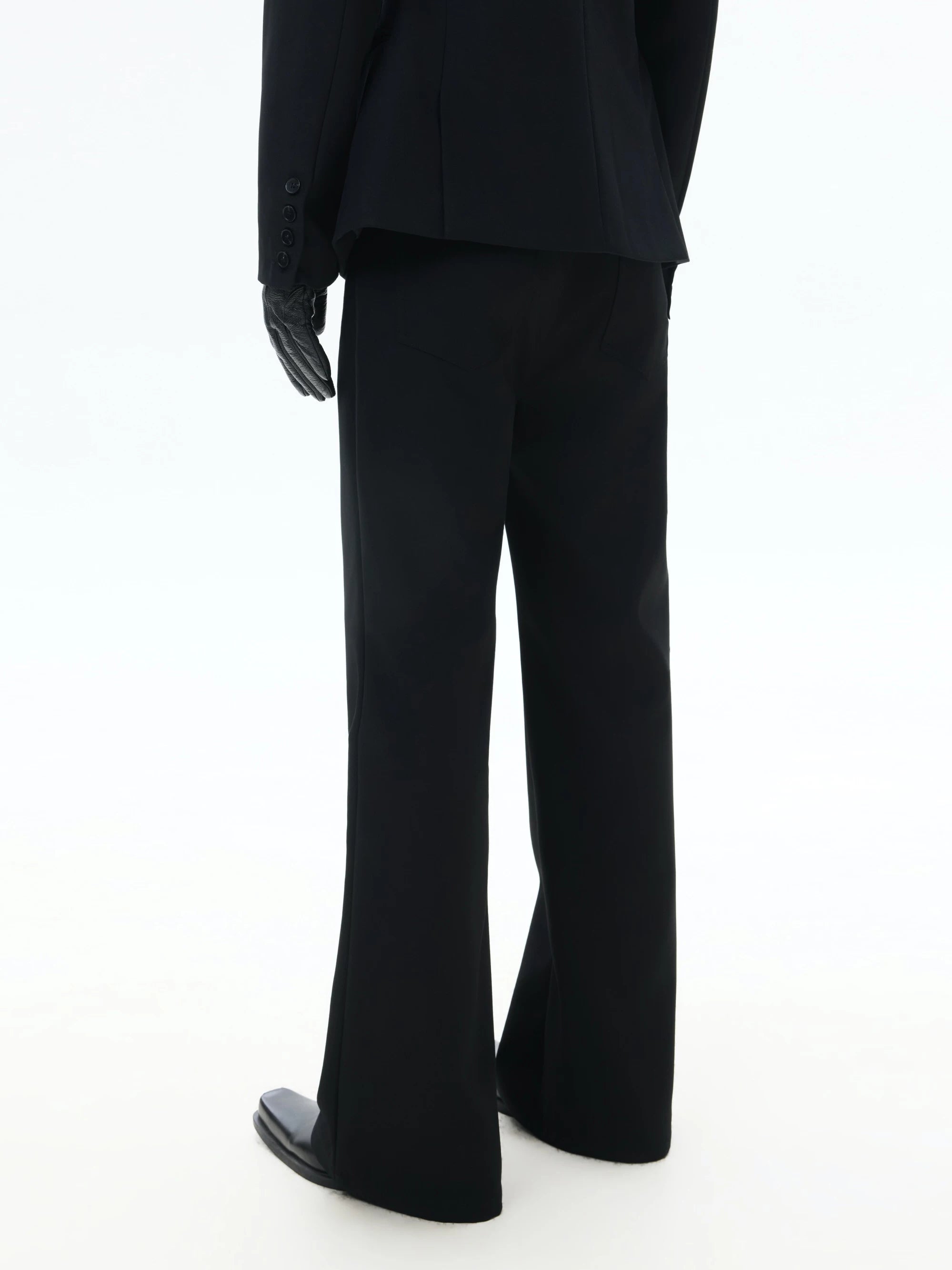 Black Straight Leg Casual Pants