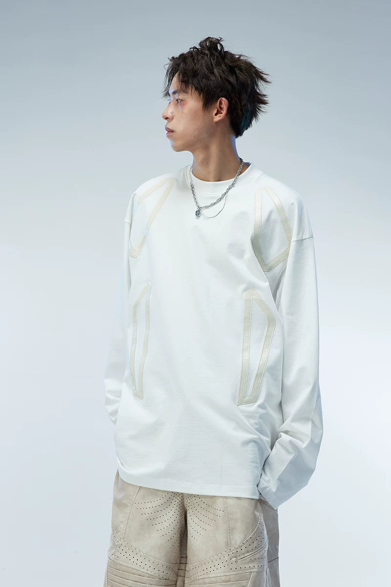 Long Sleeve Unisex Litchi Patch Tee