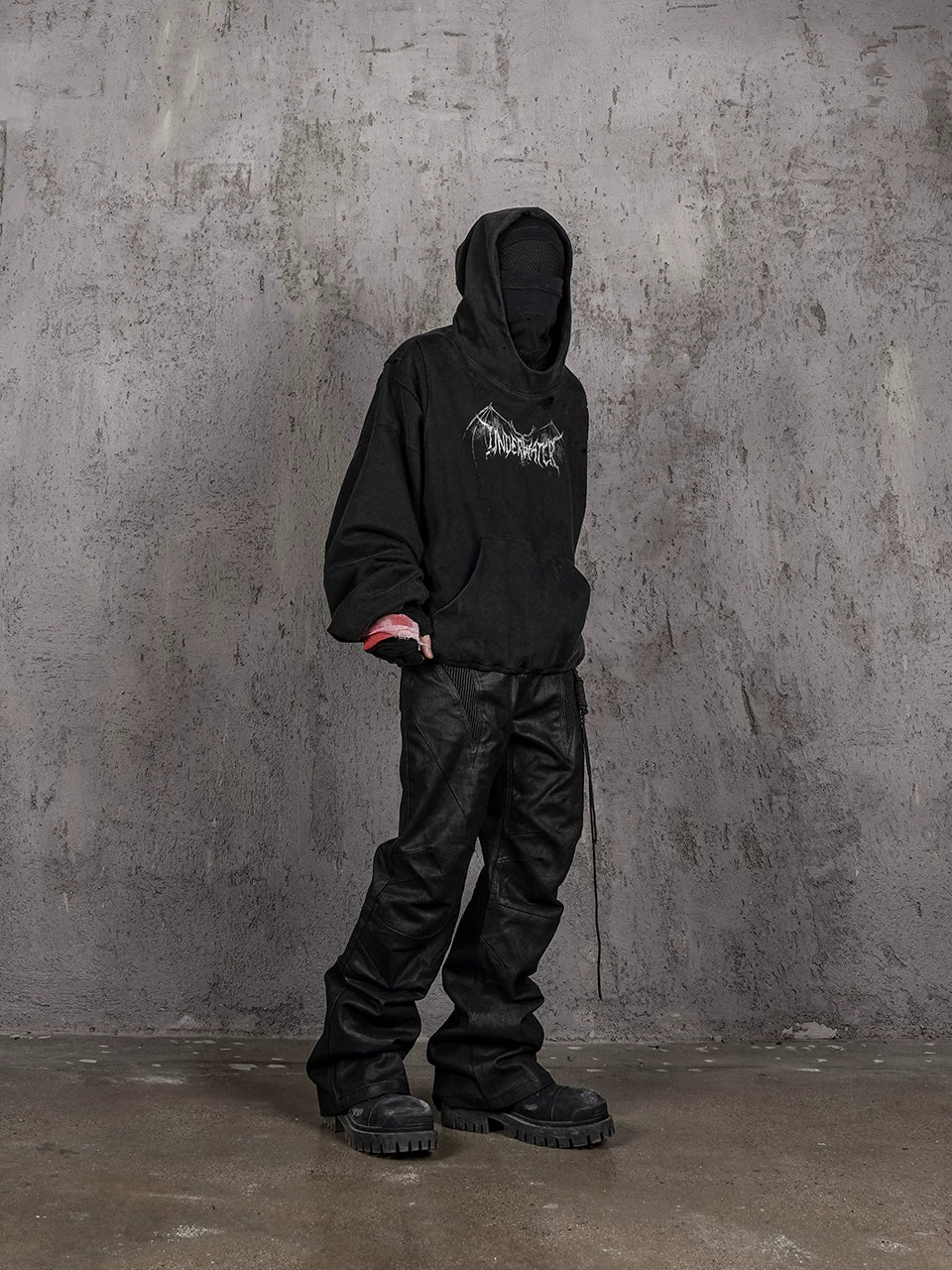 Distressed Printed Hellbound Wing Hoodie
