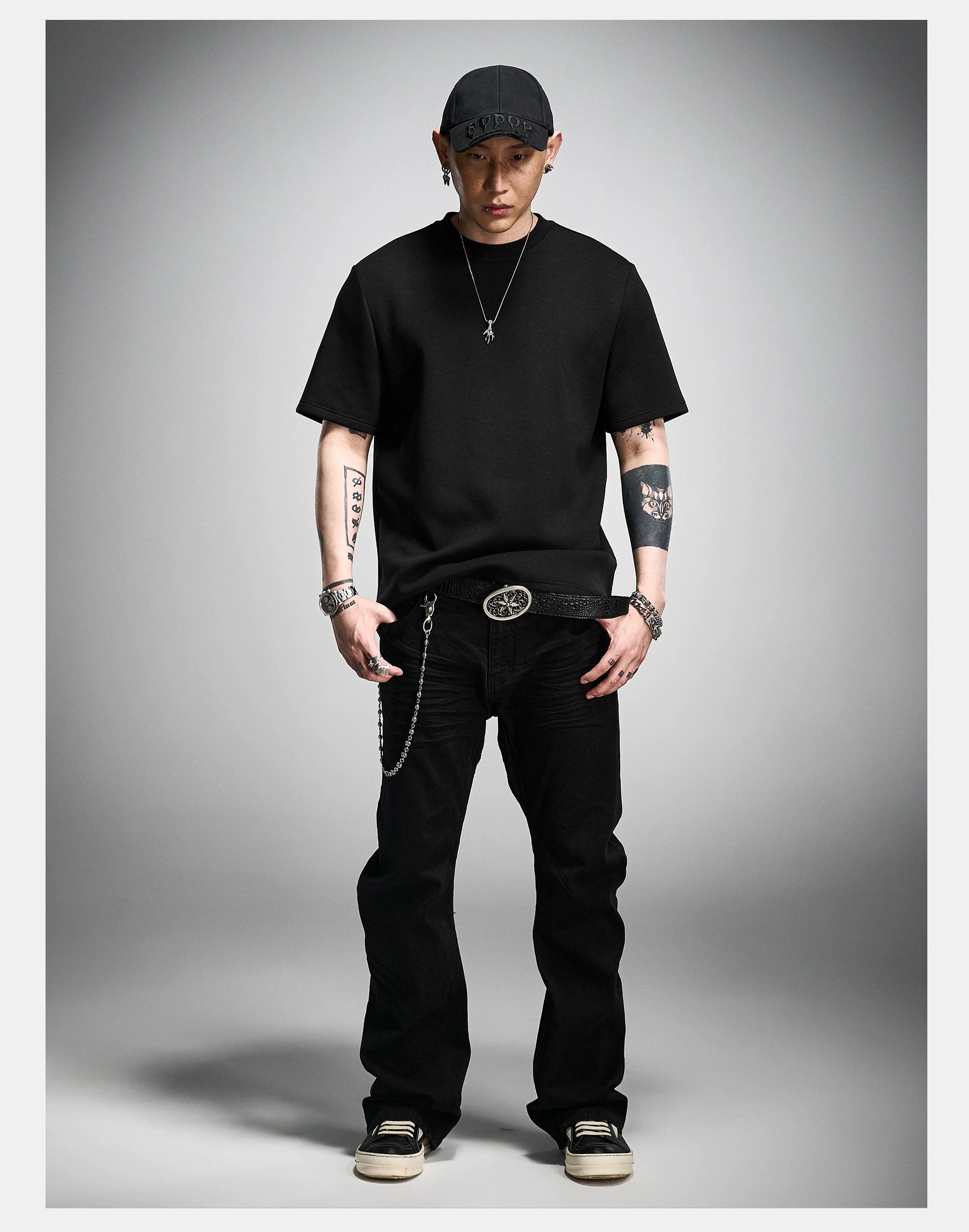 Black Boxy Short Sleeve Modal Tee