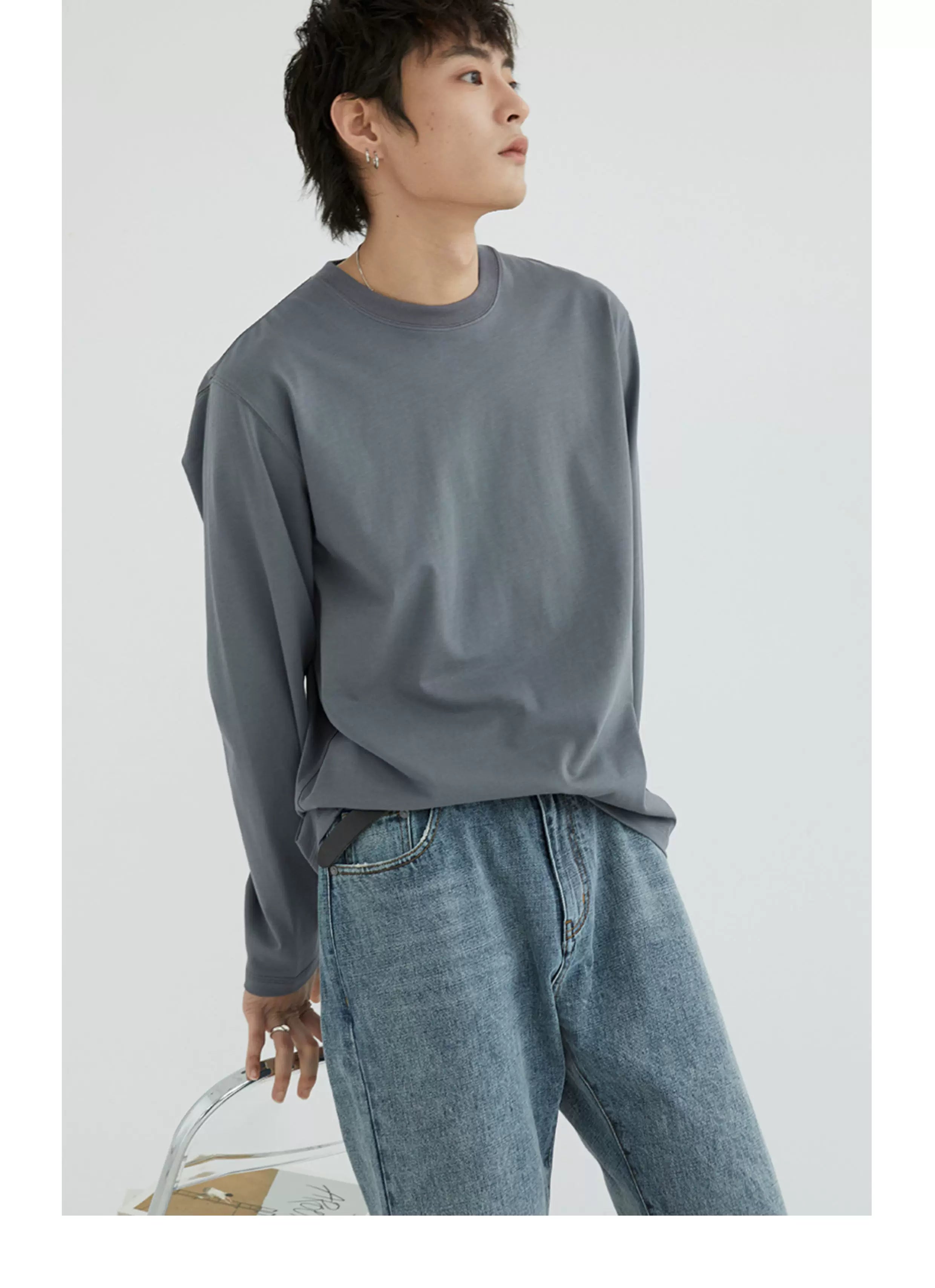 Long-Sleeved Mercerized Combed Tee