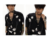 Black Rose Cuban Collar Hawaiian Shirt