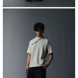 Short Sleeve Mock Neck Zip Tee